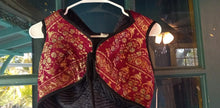 Load image into Gallery viewer, Hooded Silk Sari Brocade Vest