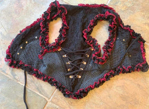 Mini Vest with Ruffle Trim and Lace-up Back