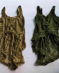 Corset bodice vest with lace