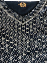 Load image into Gallery viewer, Men’s Organic Cotton Flower of Life Grid V Neck Tee