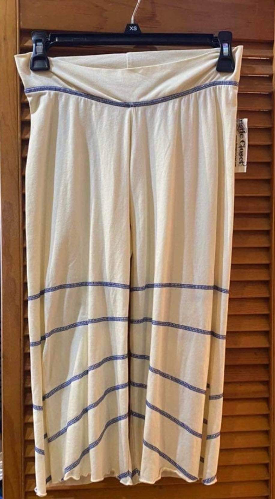Yoga Pants with Blue serger thread detail