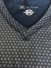 Load image into Gallery viewer, Men’s Organic Cotton Flower of Life Grid V Neck Tee