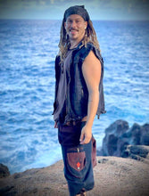 Load image into Gallery viewer, Men&#39;s Black Denim Sacred Geometry Vest